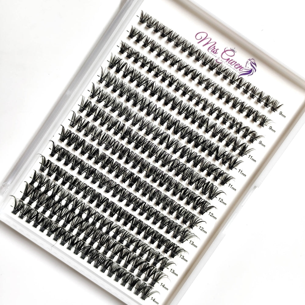 280pcs Mixed Length C Curl 40D Reusable Cluster Lashes DIY Faux Mink Eyelash Extensions for Easy Application, Natural & Fluffy Look, Perfect for Beginners 9-18mm Variety Packs