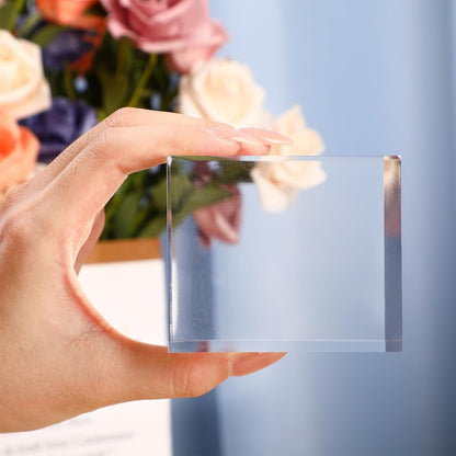 Geelin 6 Pcs Acrylic Square Display Block Clear Polished Acrylic Cube Solid