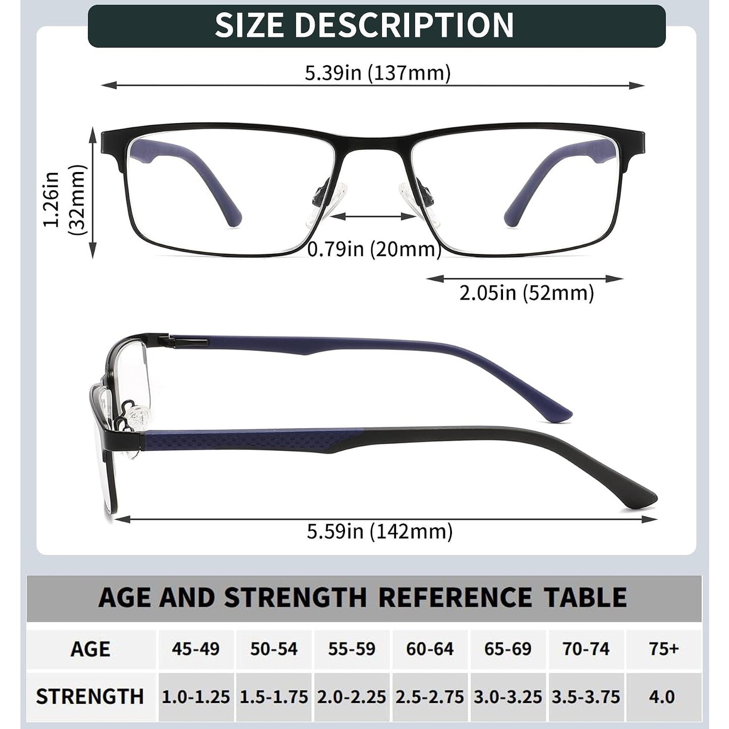 READITEASY 3 Pack Reading Glasses Men 1.0 Blue Light Blocking, Readers Men With Spring Hinge Reduce Eyestrain/UV/Dryness, Mens Reading Glasses 1.0+