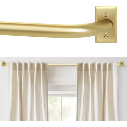 ZYRW Gold Curtain Rods, Room Darkening Rod For Windows 48 To 90 Inches-Gold