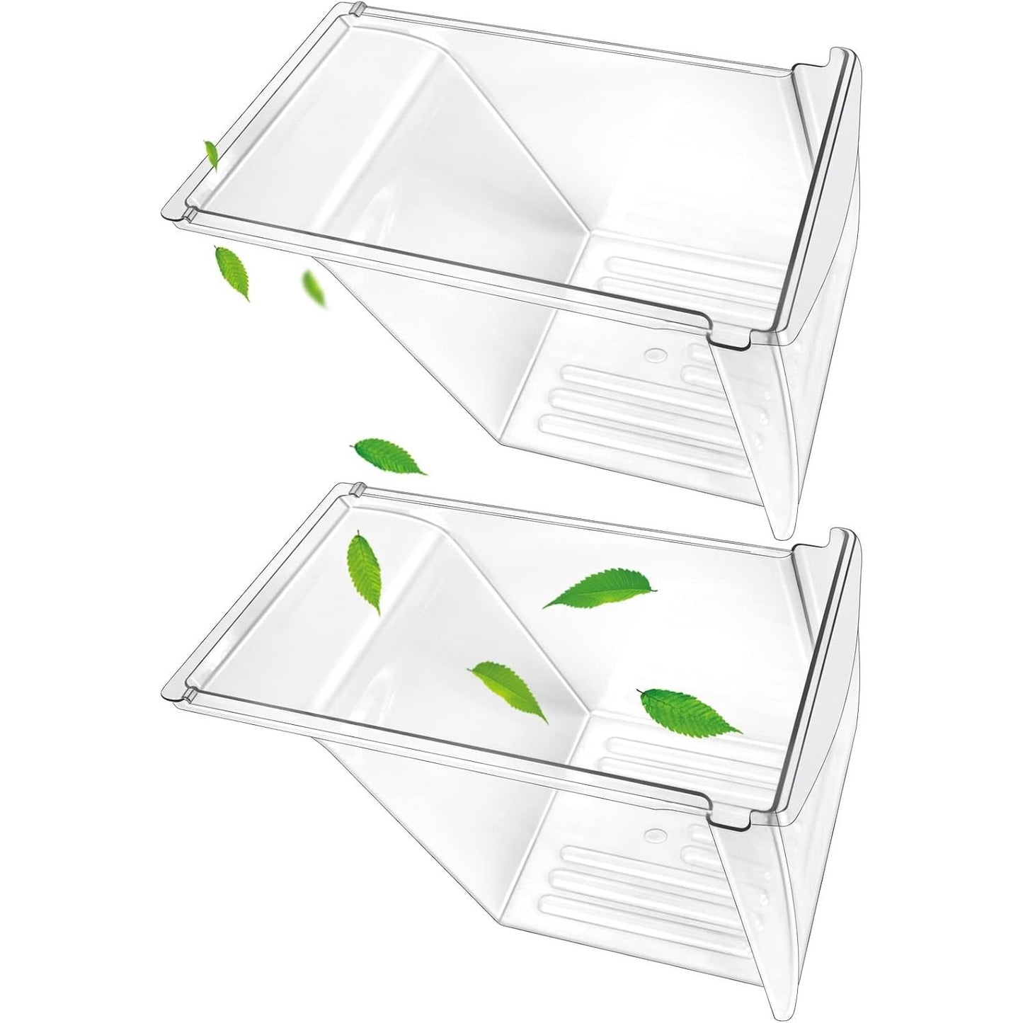 [2 PACK] Upgraded 240337103 Refrigerator Crisper Drawers Bins CompatibleFrigidai