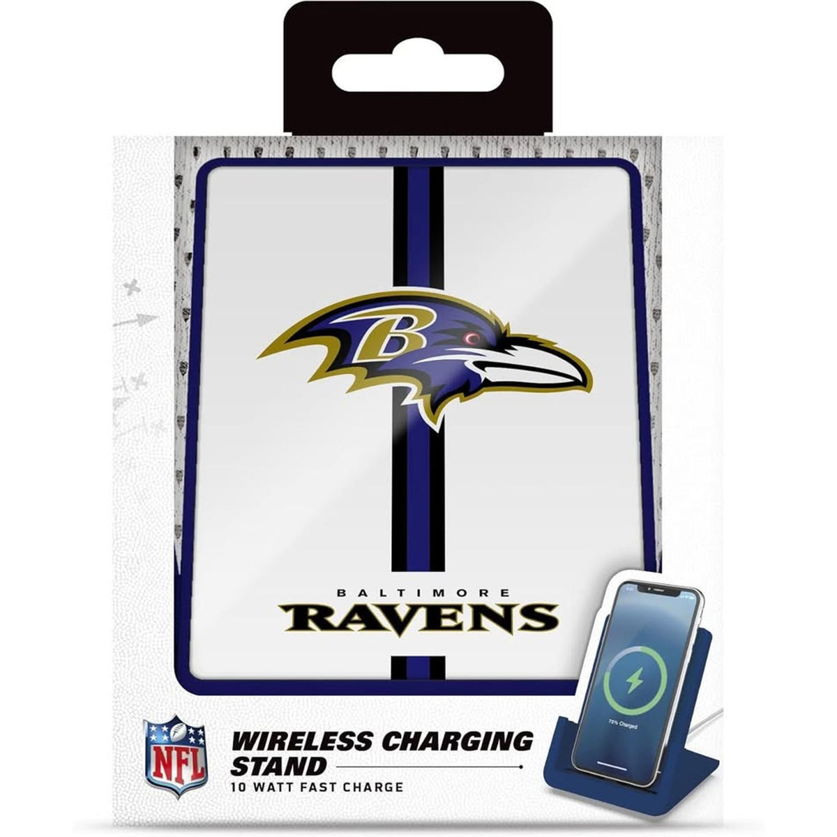 SOAR NFL Cell Phone Wireless Charging Stand V.4, Baltimore Ravens