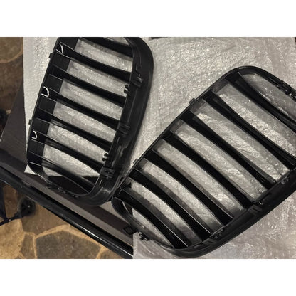 X AUTOHAUX Pair Car Front Grille Matte Black ABS Plastic Hood Kidney-Matte Black
