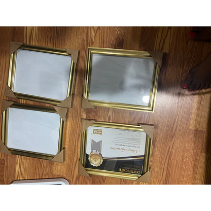 Memory Island 8.5x11 Diploma Document Frames,Real Glass Fronts, 4 Pack GOLD