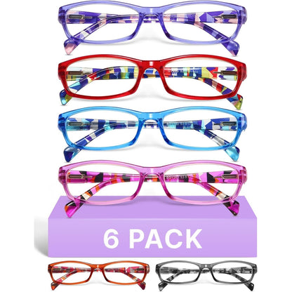 Gaoye 1.75 Reading Glasses For Women, 6 Pack Fashion Readers For Women Spring