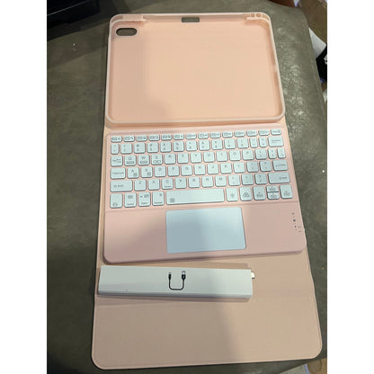 Harvopu For IPad A16 11th/10th Gen Keyboard Case Folio Cover,Pink