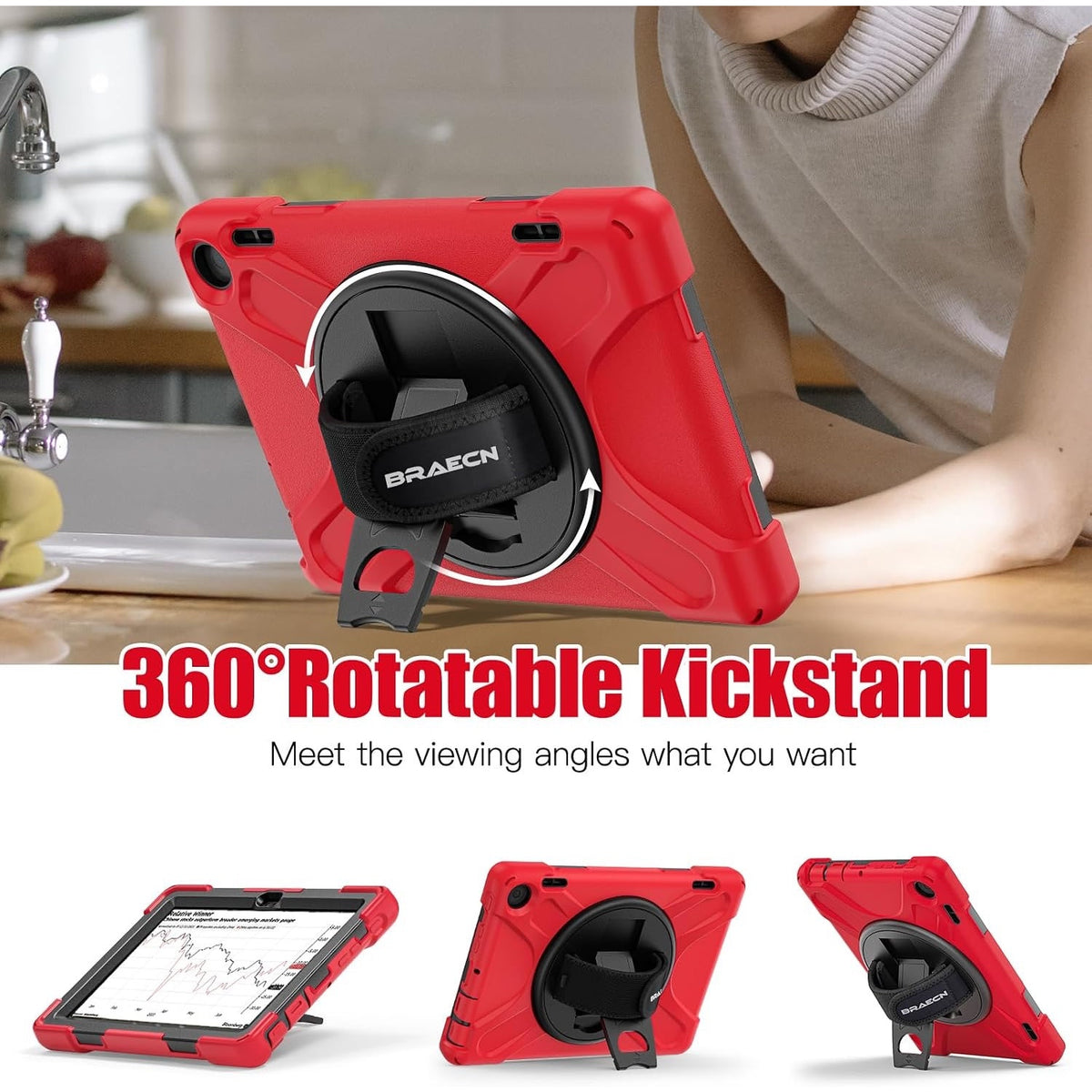 Case For Amazon Fire HD 8 Tablet Case (12th Gen 2024/2022) 8" - Red