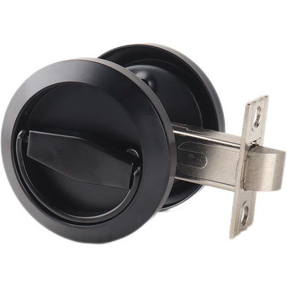 Dixiao Black Round Recessed Door Knob, Flat Door Knobs | Stainless Steel-Black