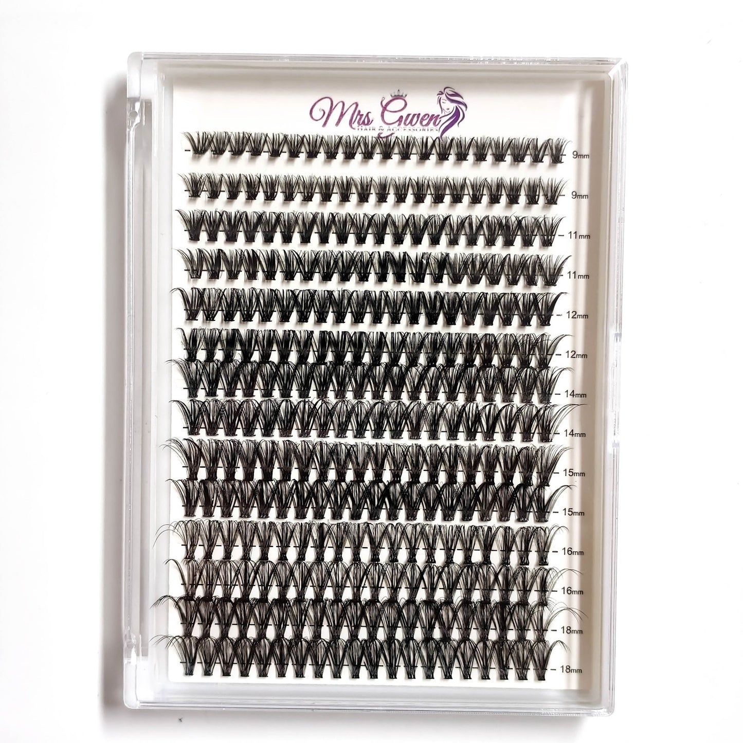 280pcs Mixed Length C Curl 40D Reusable Cluster Lashes DIY Faux Mink Eyelash Extensions for Easy Application, Natural & Fluffy Look, Perfect for Beginners 9-18mm Variety Packs