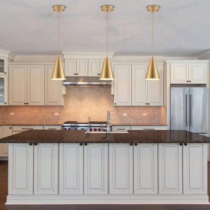 Dijiahua Brass Pendant Lights Kitchen Island,Gold Dining Room Light FixturesOver