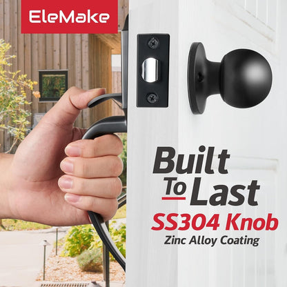 Motovecor Front Door Handleset, Entry Door Handle Set With Cove Knob,Matte Black
