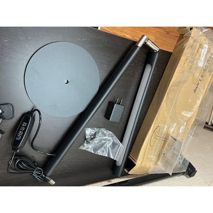 Metal LED Desk Lamp, 16" Dimmable Desk Light with Base, 15W 1200LM, Adapt, Black