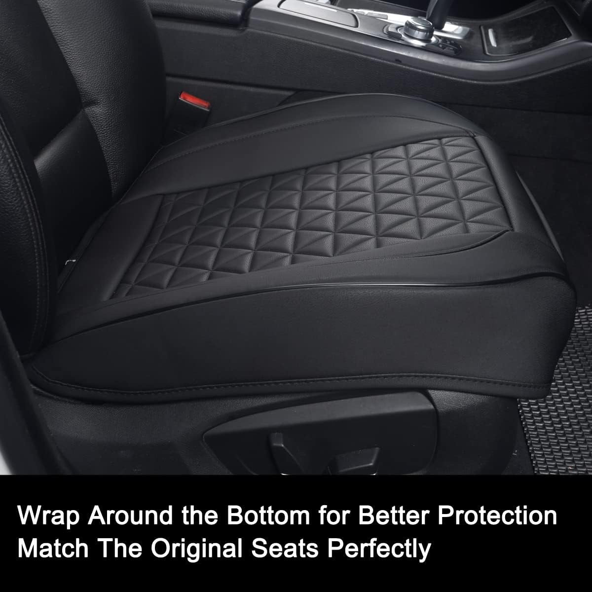Black Panther PU Car Seat Cover, Front Seat Protector Compatible (1Piece,Black)