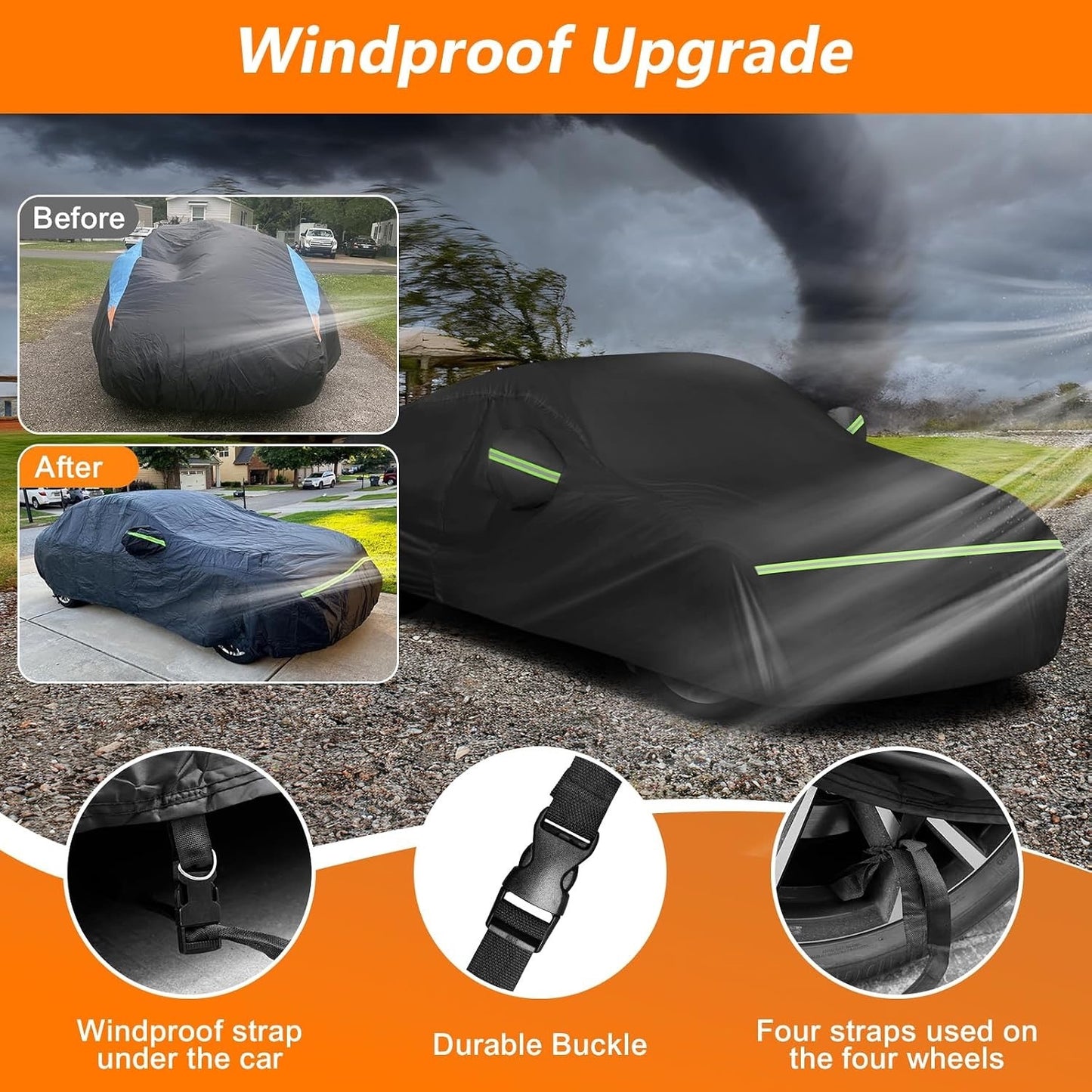 BIGACOVER Car Cover Waterproof For 2003-2009 Nissan 350Z Fairlady Z33