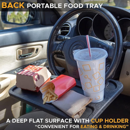 EcoNour 2 In 1 Car Steering Wheel Desk | Tray For Laptop Car Mount With PenBlack