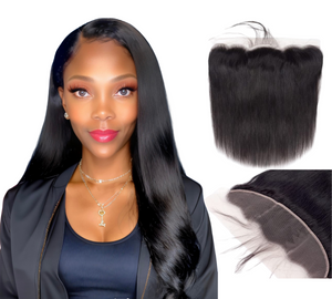 Straight 12A Human Hair 13x4 Lace Frontal Transparent Lace 14"~22"