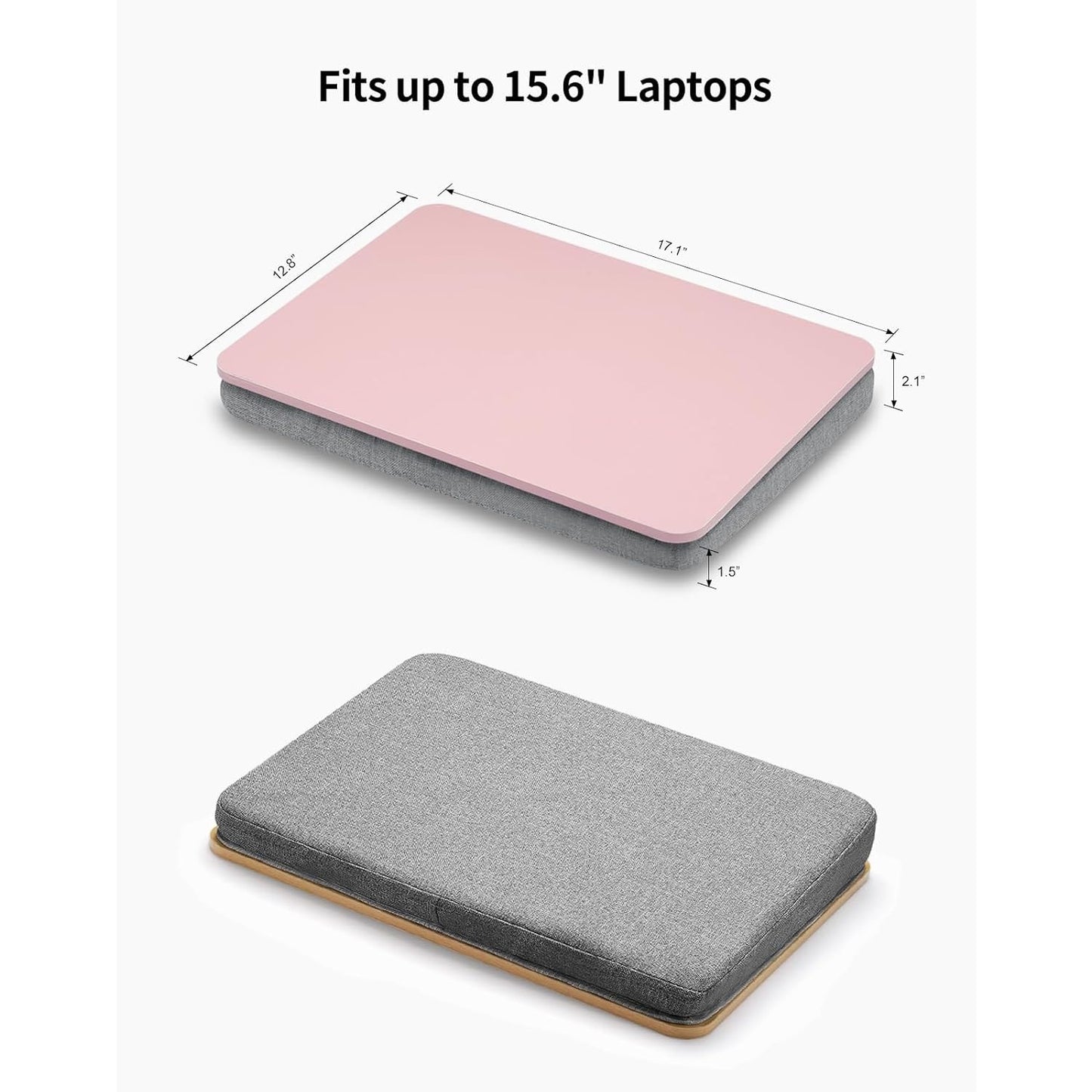 ZEAPTAC Lap Desk With Pillow Cushion, Portable Bed Desk, Fits Up To 15.6"-Pink