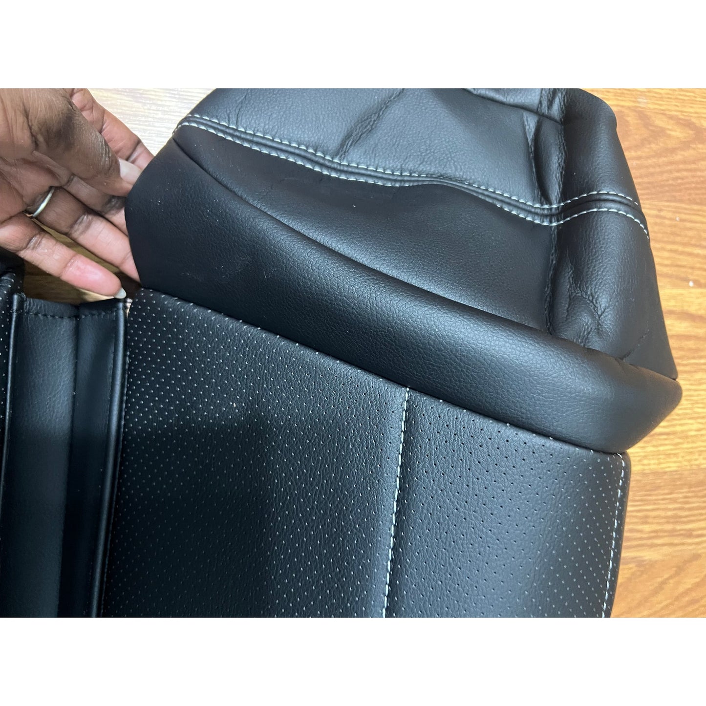 ATUOTPO Mercedes Benz C-Driver Side Bottom Black Leather Seat Cover-1 pc Black