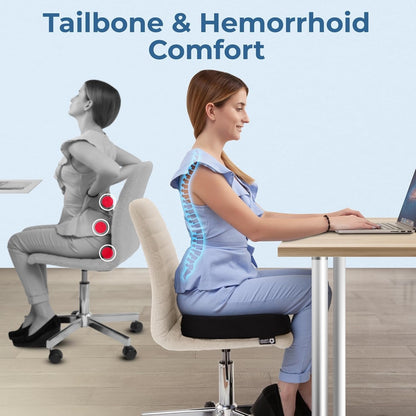 5 STARS UNITED Donut Pillow Hemorrhoid Tailbone Cushion–Large CushioN,Black Mesh