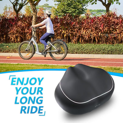 YLG Noseless Bike Seat For Men Women, Comfort Seat Cushion Compatible With Peloton, Electric Bike, Outdoor & Indoor Bikes, Wide Bicycle Saddle Replacement, Waterproof Bike Seat (Silver Noseless 10").