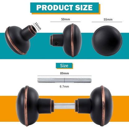 Newliplace Vintage Style Door Knob Set With Spindle, Antique Door Knob-Black 1pc