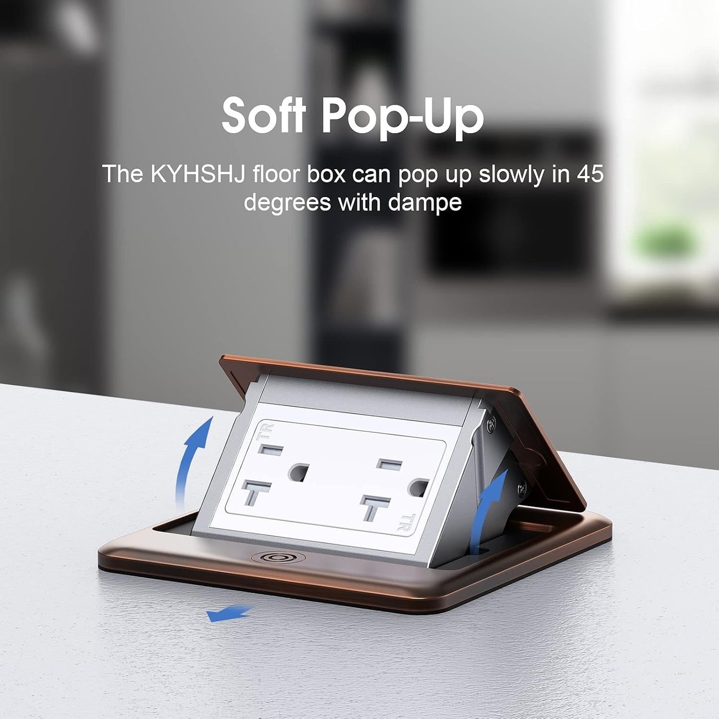 Vagueior Pop-Up Floor Box Kit, Waterproof Electrical Outlet Cover Box, Bronze.