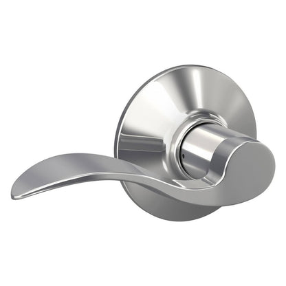 Schlage F10 ACC 619 Accent Door Lever, Hall & Closet Passage Lock, BRIGHT CHROME