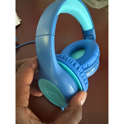 EarFun Kids Headphones Wired With Microphone, 85/94dB Volume Limit Headphon-Blue
