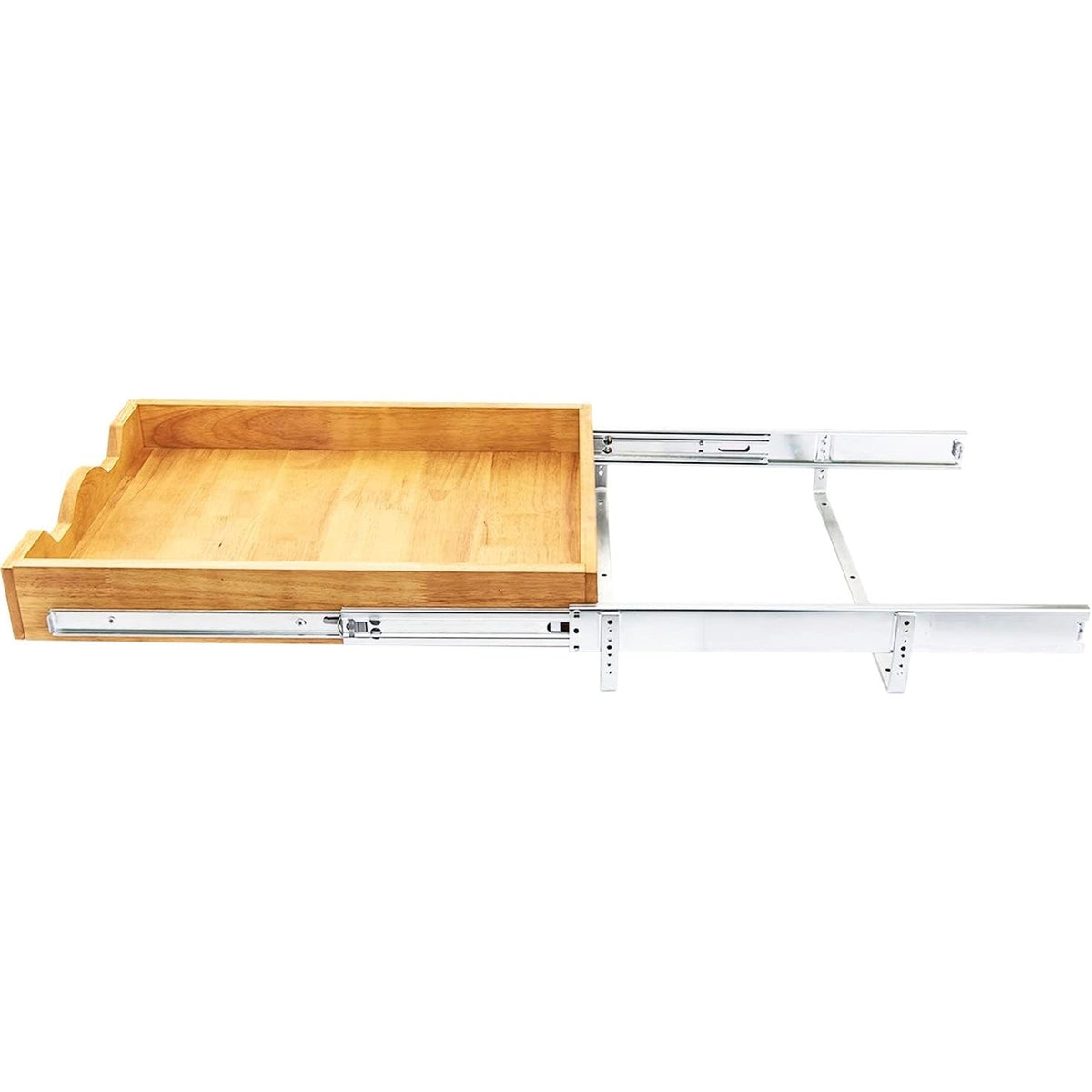 DINDON Pull Out Cabinet Organizer (17" W x 18" D) 1 Tier?Single Tier Oak Wood Under Cabinet Slide Out Shelf Drawer Box…