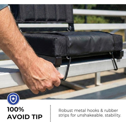 SPORT BEATS Stadium Seats With Back Support Bleacher Chairs-Black 2pcs Standard