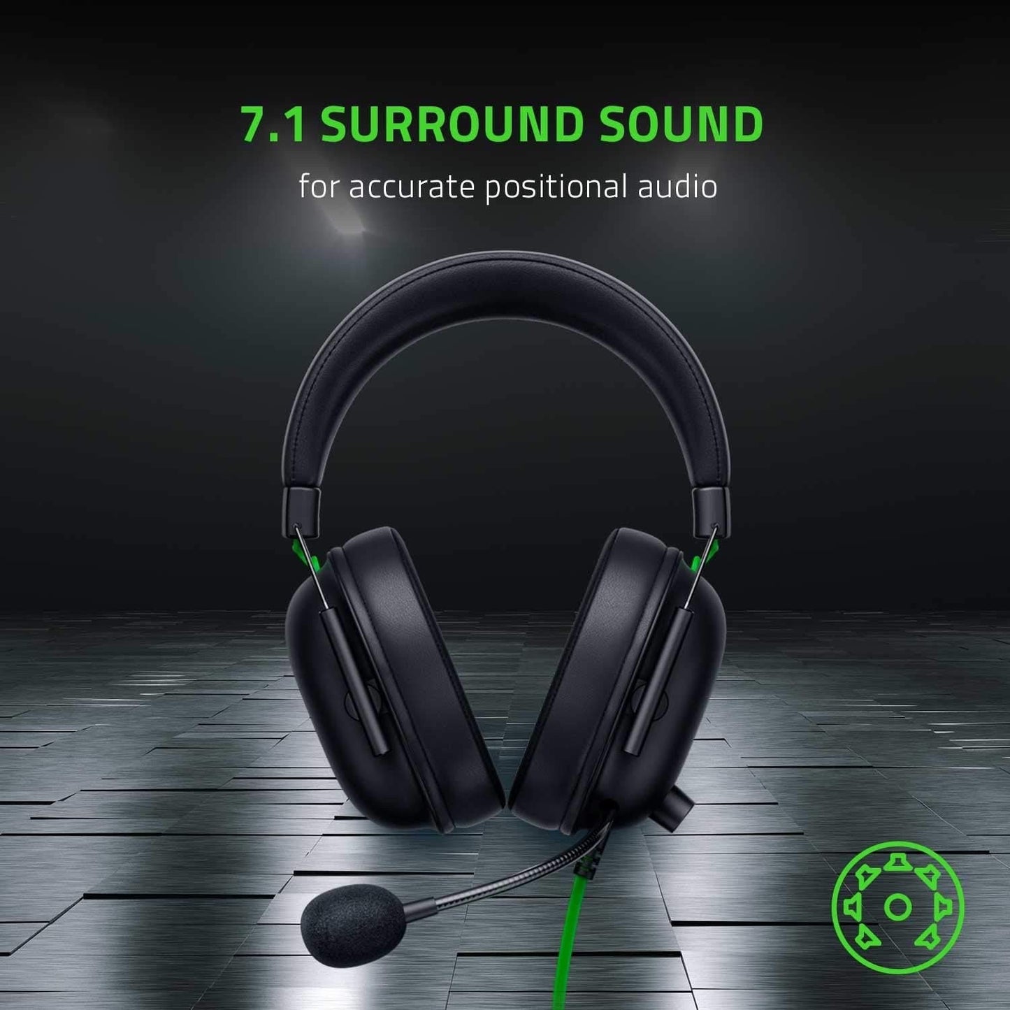 Razer BlackShark V2 X Gaming Headset: 7.1 Surround Sound - 50mm Drivers  - Black