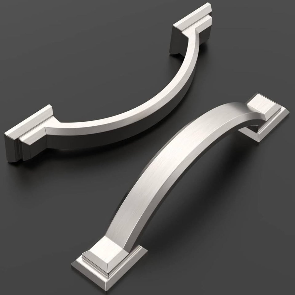 Amerdeco 10 Pack Brushed Satin Nickel Cabinet Pulls 3 Inch(76mm) Hole Centers