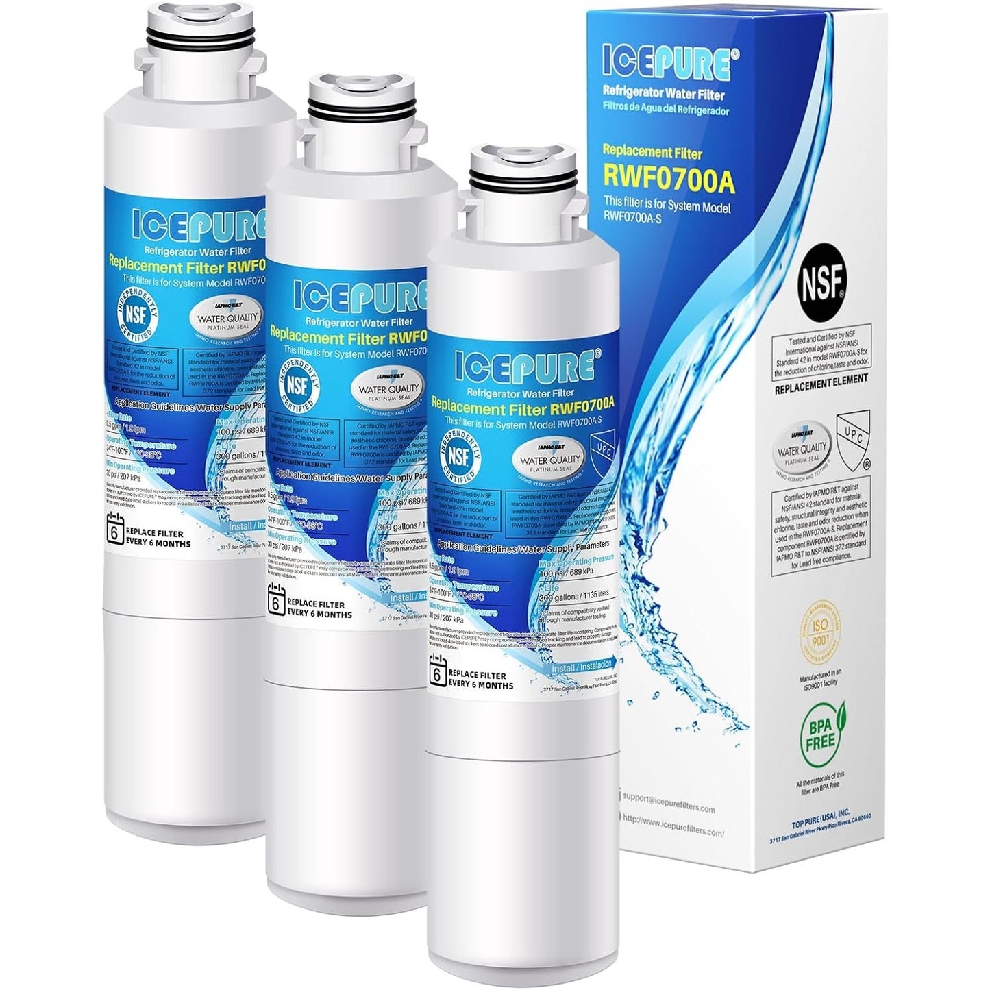 ICEPURE DA29-00020B Replacement For Samsung Water Filter HAF-CIN/EXP HAF-CIN DA29-00020B-1 RF28HMEDBSR RF263BEAESR RS25J500DSR RF263TEAESG RWF0700A HDX FMS-2 DA97-08006A-1 RF4287HARS RF28HFEDBSR 2PACK