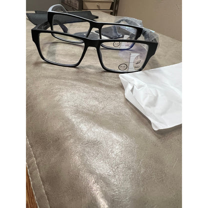 2 Pack Excellent Unbreakable Progressive Multifocus Reading Glasses For Men, TR90 Thick Frame Blue Light Blocking Glasses Anti UV/Eye Strain Computer Readers No-Line Multifocal Eyeglasses, 1.5x