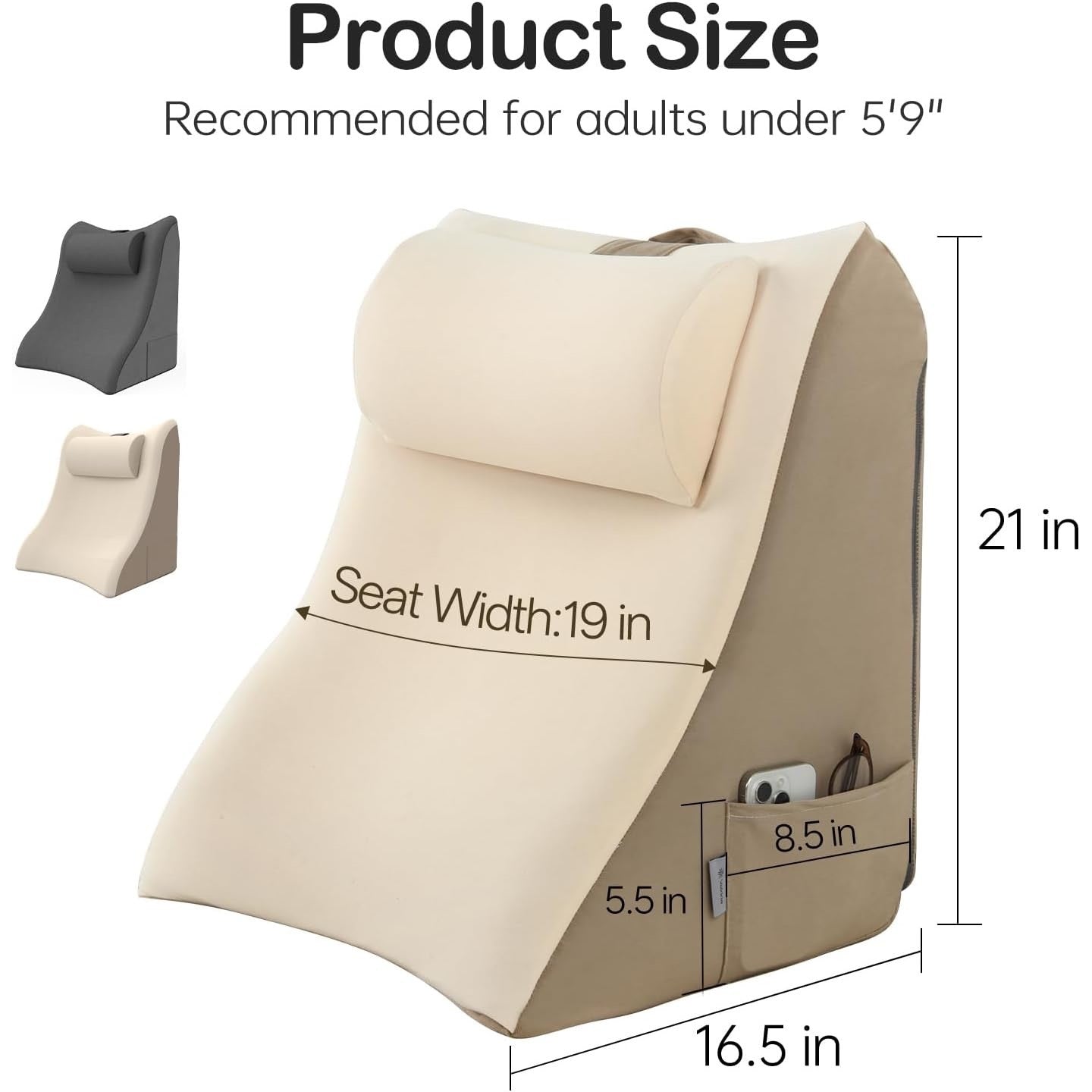 Vekkia 21” Back Rest Pillow With Dual-Layer Foam For Reclining And Sitting