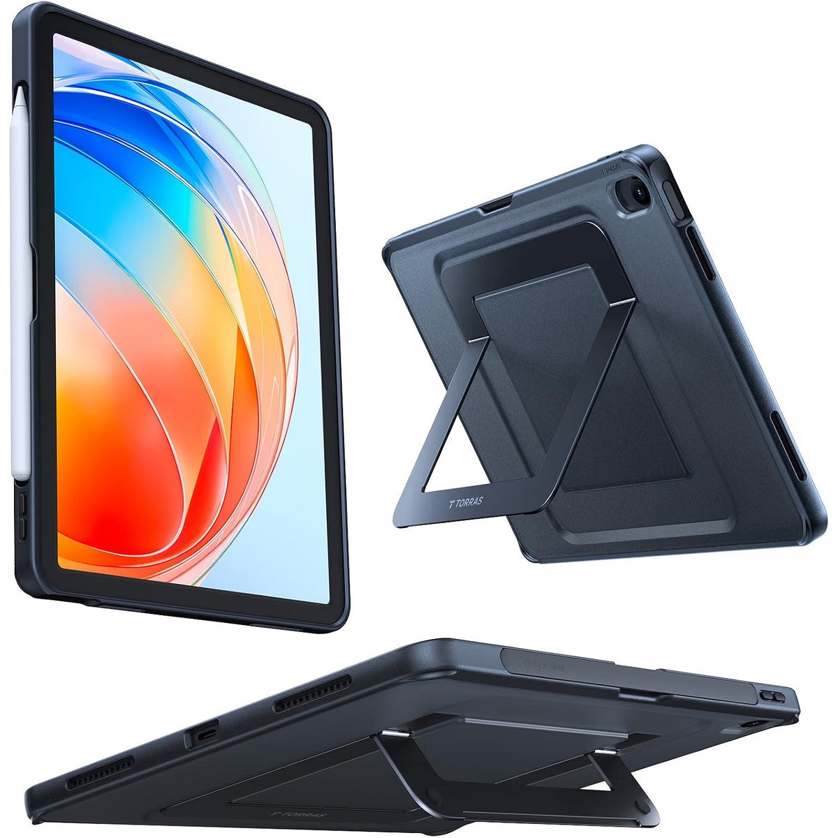 TORRAS Ostand K1 Guardian for iPad Air 11 inch Case w/Stand M4/M3/M2, Black