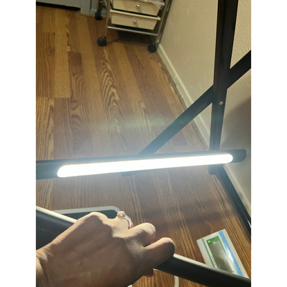 Metal LED Desk Lamp, 16" Dimmable Desk Light with Base, 15W 1200LM, Adapt, Black