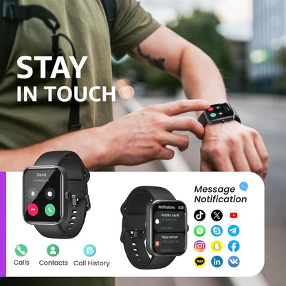 TOZO Smart Watch For Men Women For IPhone&Android, 1.83" Fitness Tracker-Black