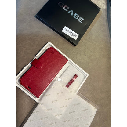 OCASE For IPhone 17 Pro Detachable Wallet Case With Card Holder, 2 In 1 PU Leather Flip Folio With RFID Blocking Stand Wrist Strap Shockproof Phone Cover 6.3 Inch 2025, Red