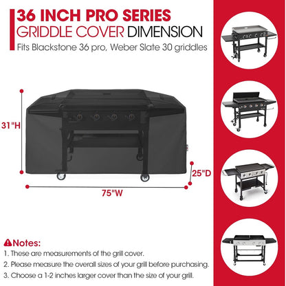 Unicook 75 Inch Griddle Cover for Blackstone 36 Inch ProSeries Griddle-Black