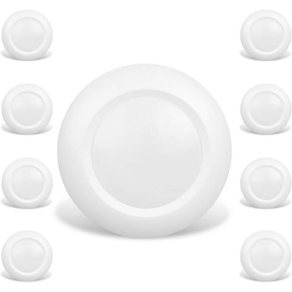 JULLISON 8 Pack 6 Inch LED Low Profile Recessed & Surface Mount Disk Light, Round, 15W, 900 Lumens, 4000K Cool White, CRI80, Driverless Design, Dimmable, ETL Listed, White.