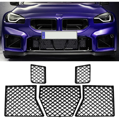 Jaronx Compatible With BMW M2 Front Bumper Lower Grille Mesh Guard(Glossy Black)