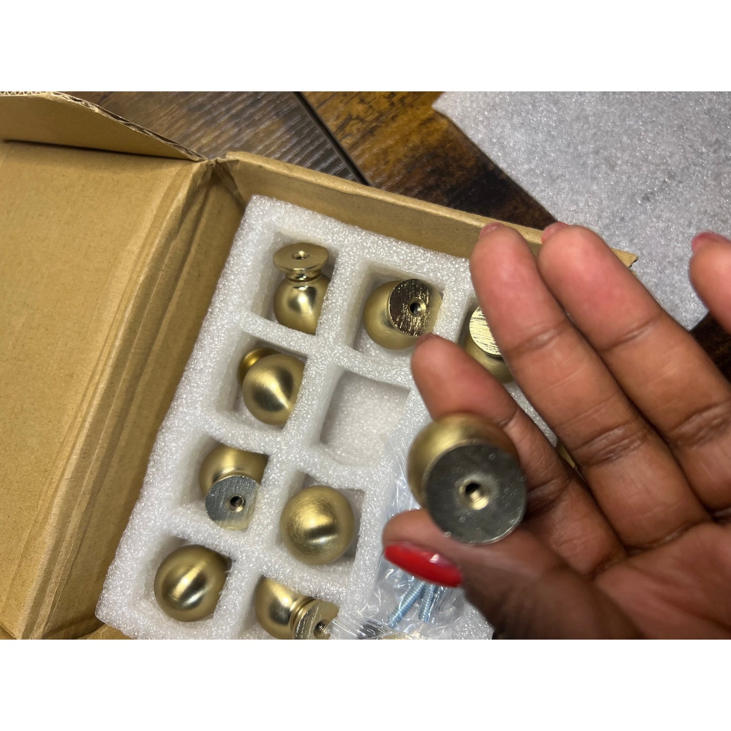 Khtmeware 10 Pack 1 Inch Brushed Gold Cabinet Knobs Brushed Brass-Brushed Gold