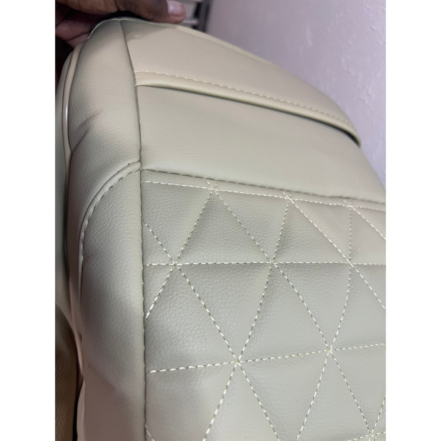 Black Panther Luxury Polyvinyl Car Seat Cover Front Bottom Seat Cushion Cover, Anti-Slip And Wrap Around The Bottom, Fits 95% Of Vehicles - 1 Piece,Beige