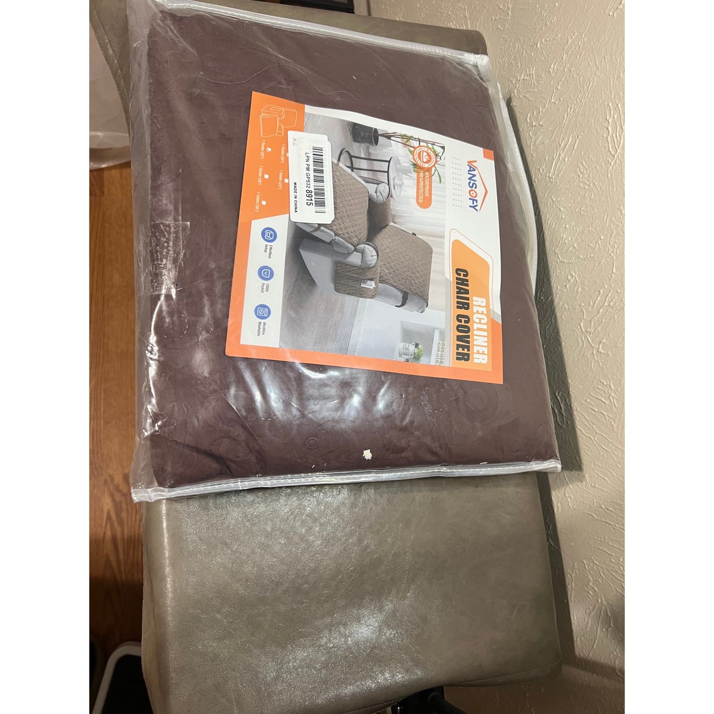 VANSOFY 100% Waterproof Recliner Chair Cover, Recliner Cover (Coffee, 25")