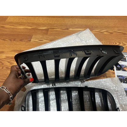 X AUTOHAUX Pair Car Front Grille Matte Black ABS Plastic Hood Kidney-Matte Black