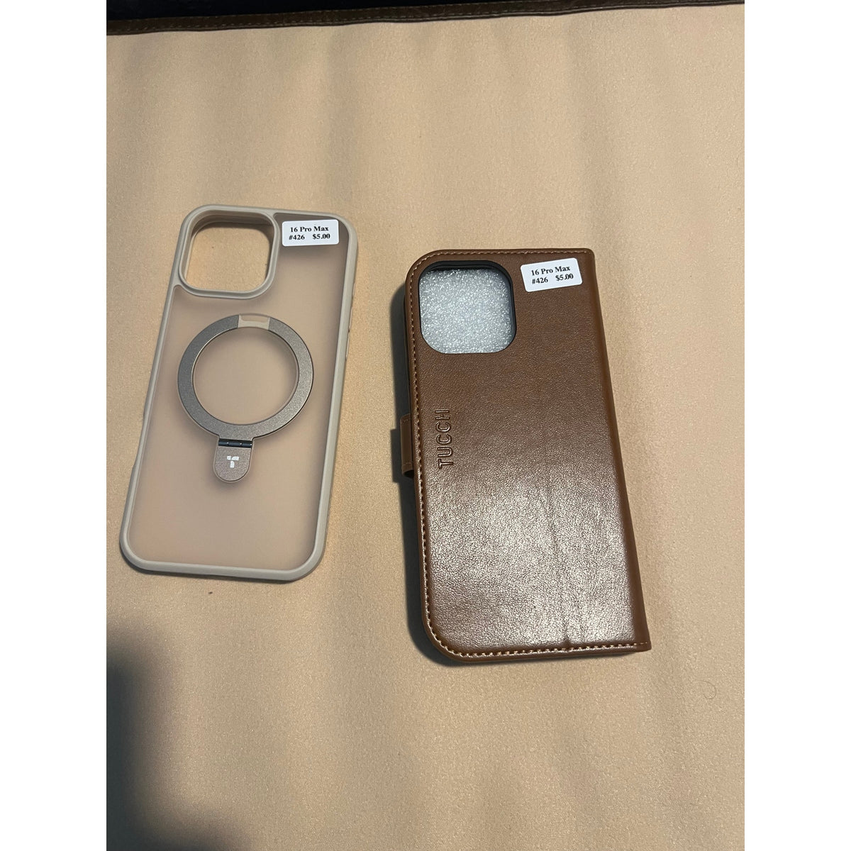 iPhone 16 Pro Max Phone Cases ( Brown & Tan)