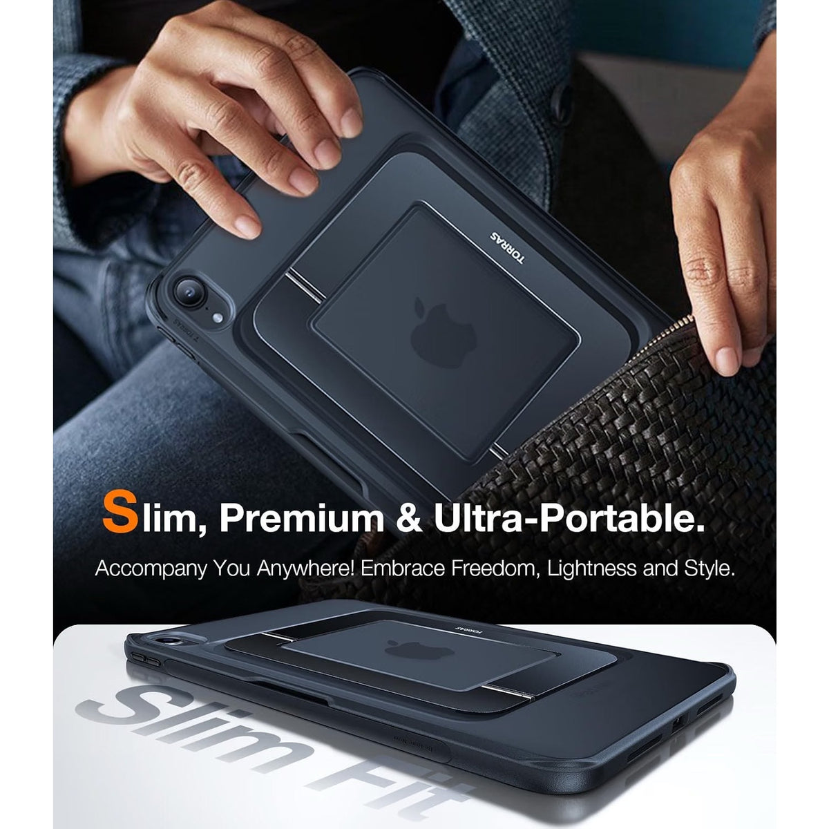 TORRAS Ostand K1 Guardian for iPad Air 11 inch Case w/Stand M4/M3/M2, Black