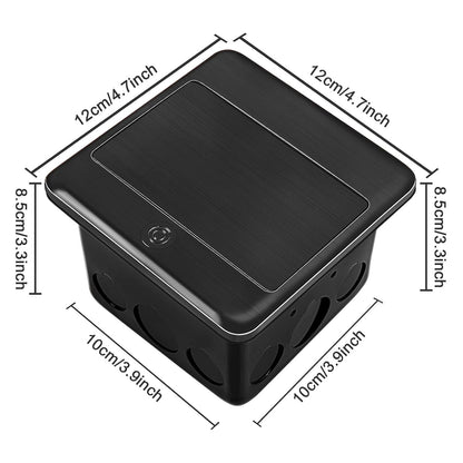 GFCI Pop Up Floor Electrical Outlet Cover Box Kit-Black