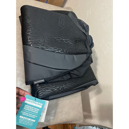 Skechers GOGA Mat Seat Covers,Universal Fit for Most Cars,Trucks,SUVs,Black 2pc